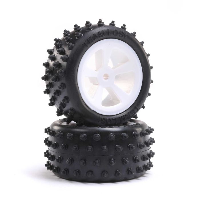 Losi 4 Row Rear Tires, Mounted, White (2): Mini JRX2 (Z-LOS41024) Losi 4 Row Rear Tires, Mounted, White (2): Mini JRX2 (Z-LOS41024)