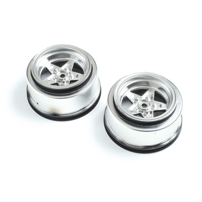 Losi Rear Wheel, Satin Chrome (2): 22S Drag (Z-LOS43048) Losi Rear Wheel, Satin Chrome (2): 22S Drag (Z-LOS43048)