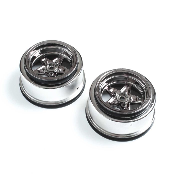 Losi Rear Wheel, Black Chrome (2): 22S Drag (Z-LOS43050) Losi Rear Wheel, Black Chrome (2): 22S Drag (Z-LOS43050)