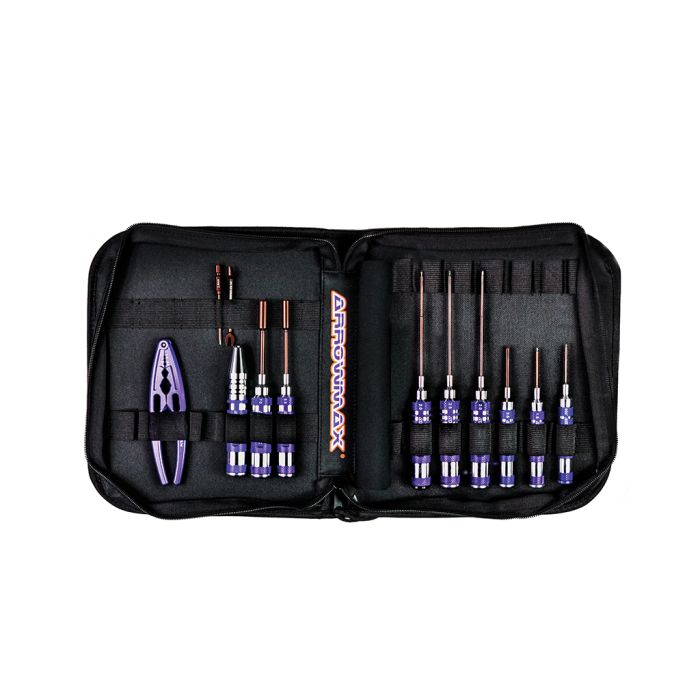 Arrowmax Toolset for 1/10 Offroad 12pcs + tool Bag (AM199447) Arrowmax Toolset for 1/10 Offroad 12pcs + tool Bag (AM199447)
