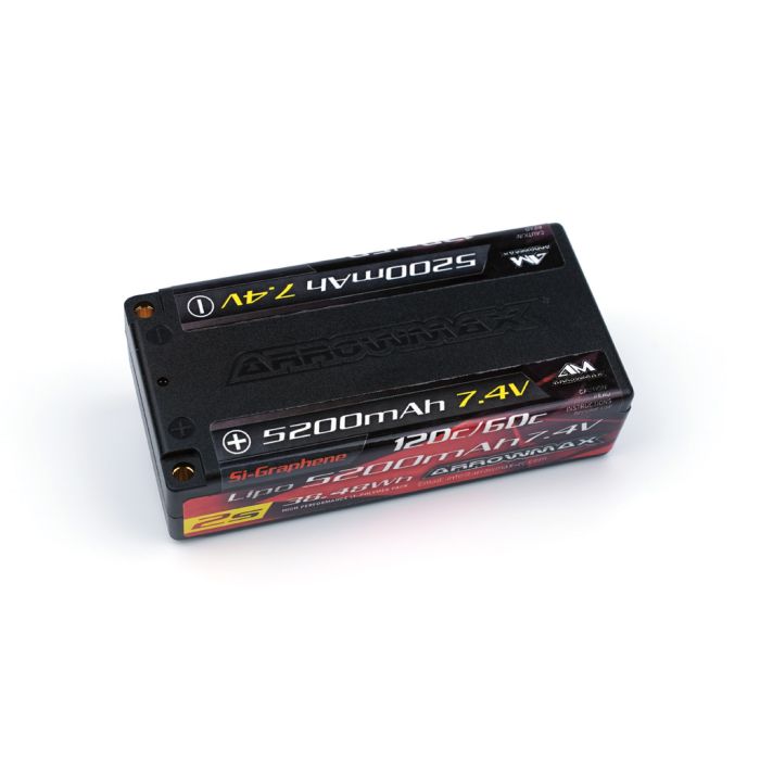Arrowmax AM Lipo 5200mAh 2S Shorty-7.4V-60/120C Si-Graphene (AM700204) Arrowmax AM Lipo 5200mAh 2S Shorty-7.4V-60/120C Si-Graphene (AM700204)
