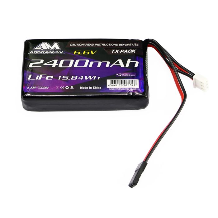 Arrowmax AM LiFe 2400mAh 6.6V-Futaba 4PK/4PX/4PV/7PX (AM700992) Arrowmax AM LiFe 2400mAh 6.6V-Futaba 4PK/4PX/4PV/7PX (AM700992)