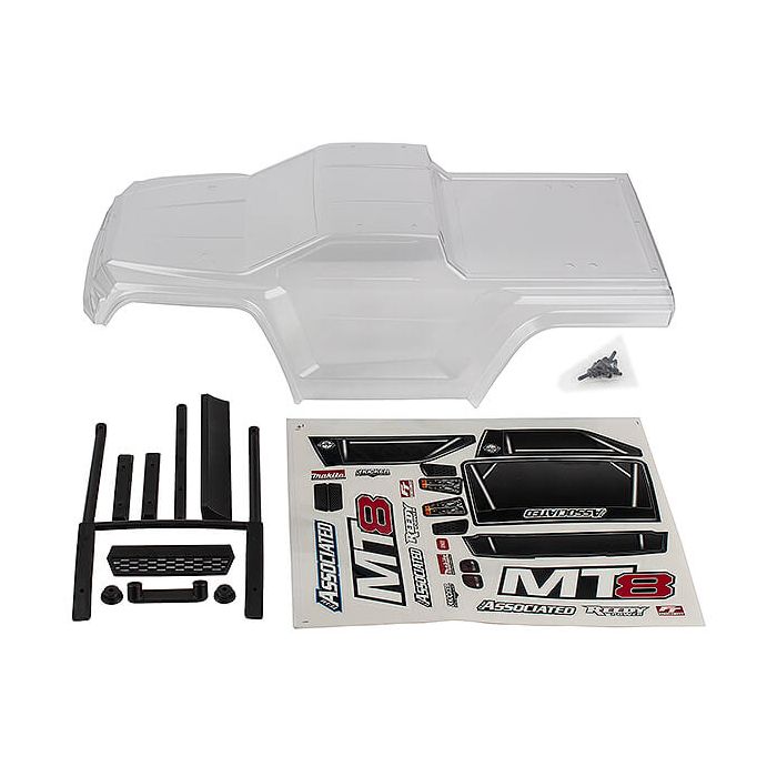 Team Associated Rival MT8 Body Set, Clear (AS25922) Team Associated Rival MT8 Body Set, Clear (AS25922)