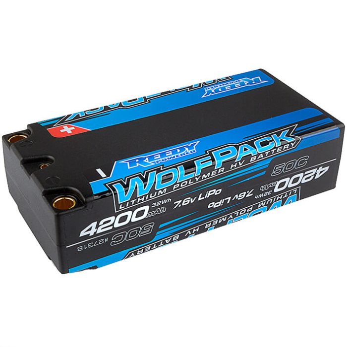 Reedy Wolfpack Hv-Lipo 4200Mah 50C 7.6V Lipo Shorty Battery (AS27318) Reedy Wolfpack Hv-Lipo 4200Mah 50C 7.6V Lipo Shorty Battery (AS27318)