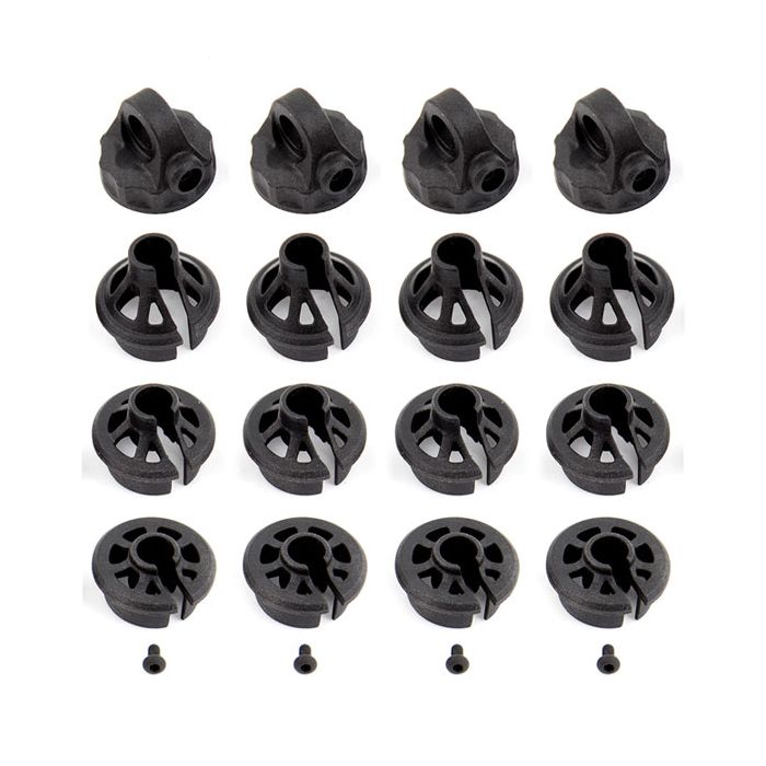 Team Associated B6.1/B74 Shock Caps And Spring Cups (AS91814) Team Associated B6.1/B74 Shock Caps And Spring Cups (AS91814)