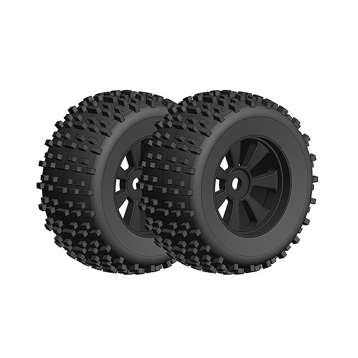 Corally Offroad 1/8 Monster Truck Tyres Gripper Glued On Black Rims 1 Pair (Dementor/Kronos) (C-00180-378) Corally Offroad 1/8 Monster Truck Tyres Gripper Glued On Black Rims 1 Pair (Dementor/Kronos) (C-00180-378)