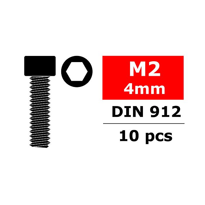 Corally Steel Screws M2 X 4mm Hex Socket Head 10 Pcs (C-3001-20-04) Corally Steel Screws M2 X 4mm Hex Socket Head 10 Pcs (C-3001-20-04)