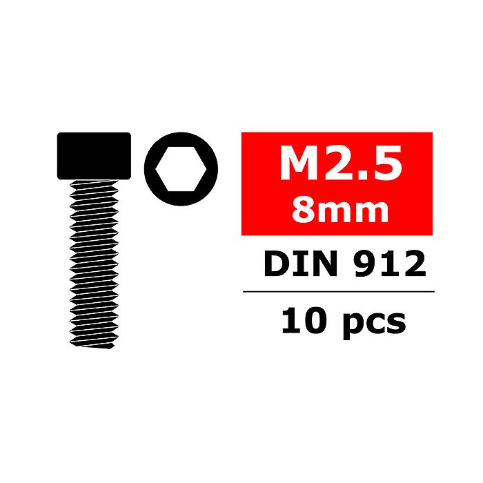Corally Steel Screws M2. 5 X 8mm Hex Socket Head 10 P (C-3001-25-08) Corally Steel Screws M2. 5 X 8mm Hex Socket Head 10 P (C-3001-25-08)