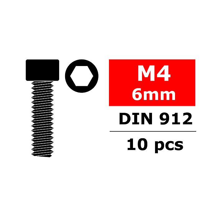 Corally Steel Screws M4 X 6mm Hex Socket Head 10 Pcs (C-3001-40-06) Corally Steel Screws M4 X 6mm Hex Socket Head 10 Pcs (C-3001-40-06)