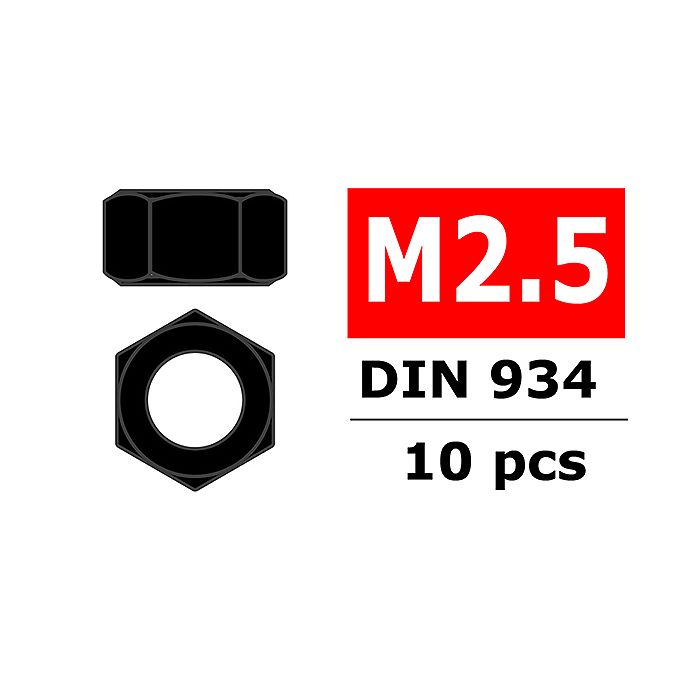 Corally Steel Nut M2,5 Black Coated 10 Pcs (C-3103-25-6) Corally Steel Nut M2,5 Black Coated 10 Pcs (C-3103-25-6)