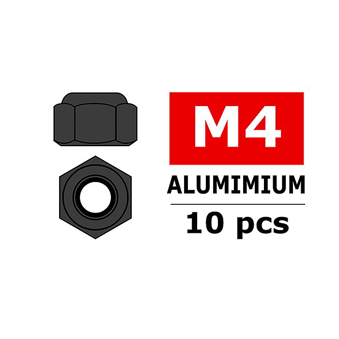 Corally Aluminium Nylstop Nut M4 Gun Metal 10 Pcs (C-3106-40-3) Corally Aluminium Nylstop Nut M4 Gun Metal 10 Pcs (C-3106-40-3)