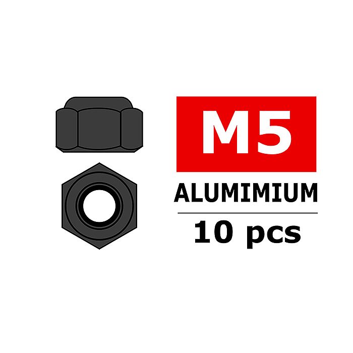 Corally Aluminium Nylstop Nut M5 Gun Metal 10 Pcs (C-3106-50-3) Corally Aluminium Nylstop Nut M5 Gun Metal 10 Pcs (C-3106-50-3)