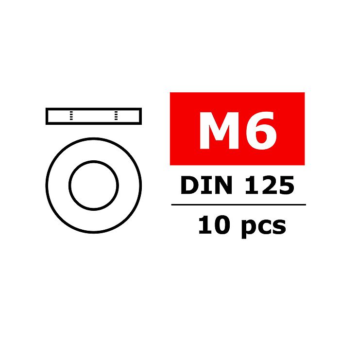 Corally Washer M6 Galvanized Steel 10 Pcs (C-3201-60)