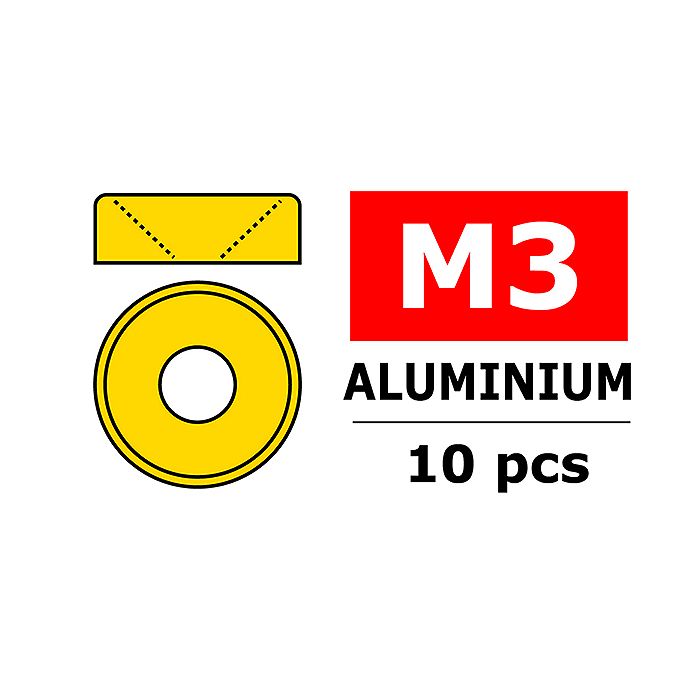 Corally Aluminium Washer For M3 Flat Head Screws Od=8mm Gold (10Pcs) (C-3213-30-0) Corally Aluminium Washer For M3 Flat Head Screws Od=8mm Gold (10Pcs) (C-3213-30-0)