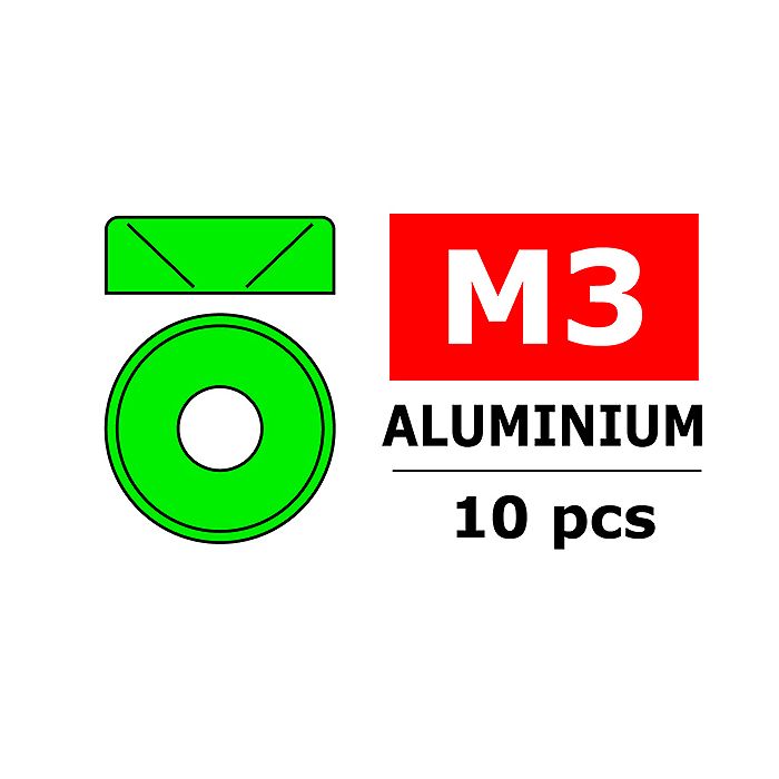 Corally Aluminium Washer For M3 Flat Head Screws Od=8mm Green (10Pcs) (C-3213-30-1) Corally Aluminium Washer For M3 Flat Head Screws Od=8mm Green (10Pcs) (C-3213-30-1)