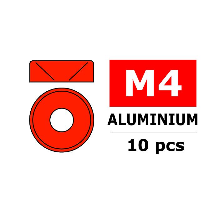 Corally Aluminium Washer For M4 Flat Head Screws Od=10mm Red (10Pcs) (C-3213-40-5) Corally Aluminium Washer For M4 Flat Head Screws Od=10mm Red (10Pcs) (C-3213-40-5)