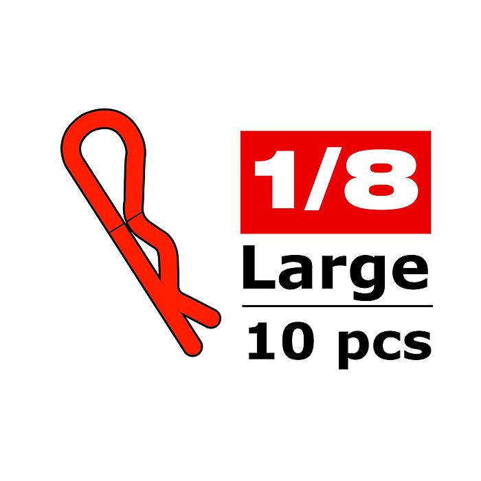 Corally Body Clips 45 Bent Large Red 10 Pcs (C-35121)