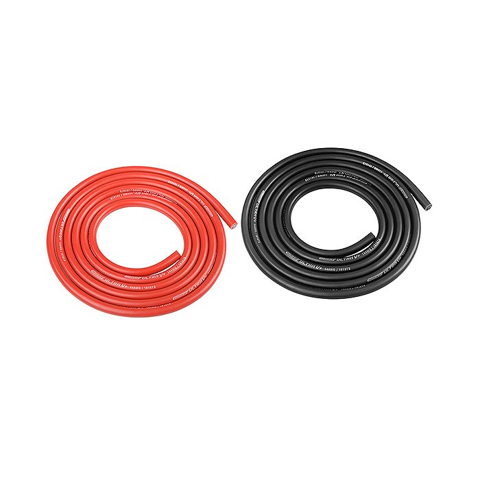 Corally Ultra V+ Silicone Wire Super Flexible Black And Red 14Awg 1018/0.05 Strands Od 3.5mm 2X 1M (C-50122) Corally Ultra V+ Silicone Wire Super Flexible Black And Red 14Awg 1018/0.05 Strands Od 3.5mm 2X 1M (C-50122)