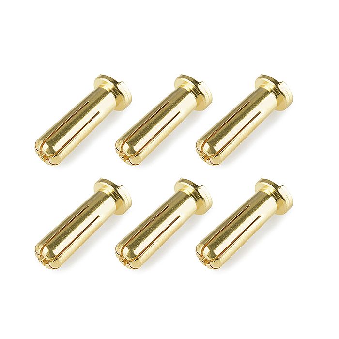 Corally Bullit Connector 5.0mm Male Solid Type Gold Plated Ultra Low Resistance Wire 90Deg 6Pcs (C-50153) Corally Bullit Connector 5.0mm Male Solid Type Gold Plated Ultra Low Resistance Wire 90Deg 6Pcs (C-50153)