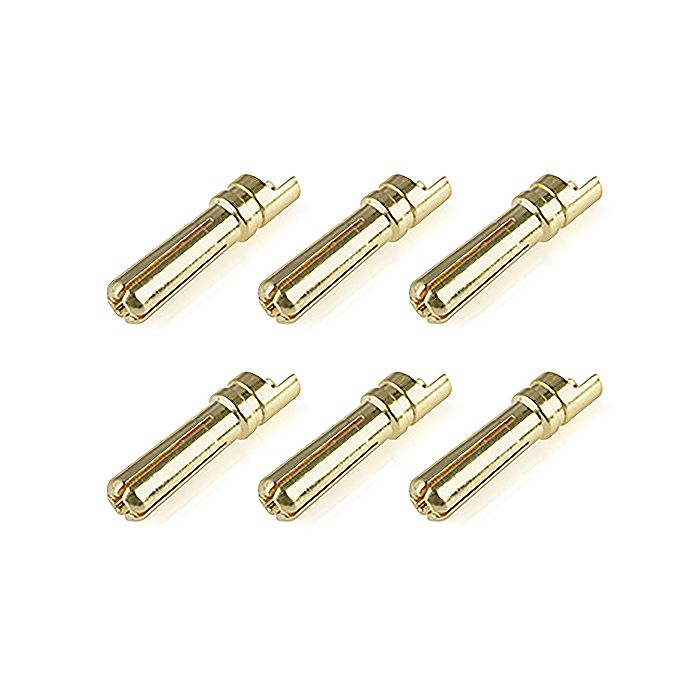 Corally Bullit Connector 5.0mm Male Solid Type Gold Plated Ultra Low Resistance Wire Straight 6Pcs (C-50154) Corally Bullit Connector 5.0mm Male Solid Type Gold Plated Ultra Low Resistance Wire Straight 6Pcs (C-50154)