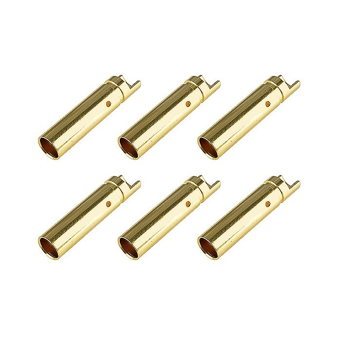 Corally Bullit Connector 4.0mm Female Gold Plated Ultra Low Resistance 6Pcs (C-50162) Corally Bullit Connector 4.0mm Female Gold Plated Ultra Low Resistance 6Pcs (C-50162)