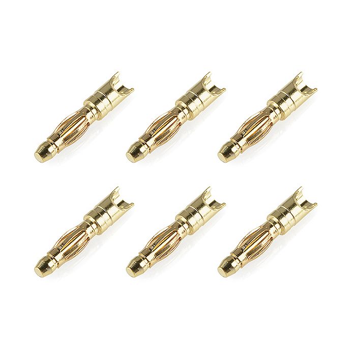 Corally Bullit Connector 2.0mm Male Spring Type Gold Plated Wire Straight 6Pcs (C-50170) Corally Bullit Connector 2.0mm Male Spring Type Gold Plated Wire Straight 6Pcs (C-50170)
