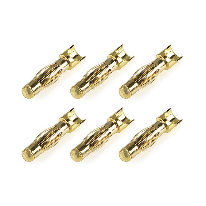 Corally Bullit Connector 4.0mm Male Spring Type Gold Plated Wire Straight 6Pcs (C-50172) Corally Bullit Connector 4.0mm Male Spring Type Gold Plated Wire Straight 6Pcs (C-50172)
