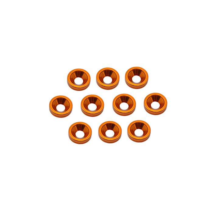 Core RC Alloy M4 Csk Washers - Orange pk10 (CR303) Core RC Alloy M4 Csk Washers - Orange pk10 (CR303)