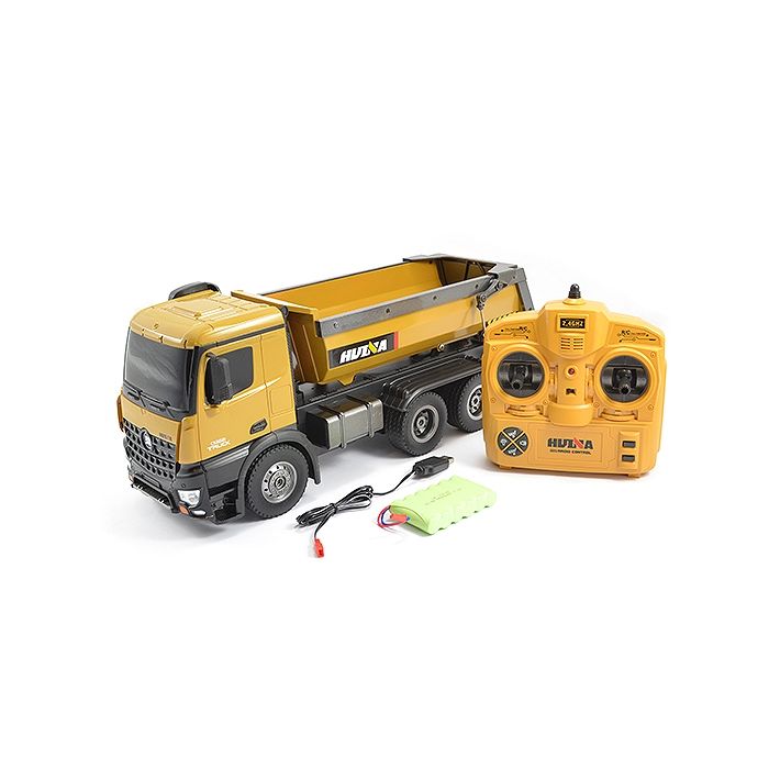 HUINA RC TIPPER/DUMP TRUCK 2.4G 10CH WITH DIE CAST CAB, BUCKETS and WHEELS