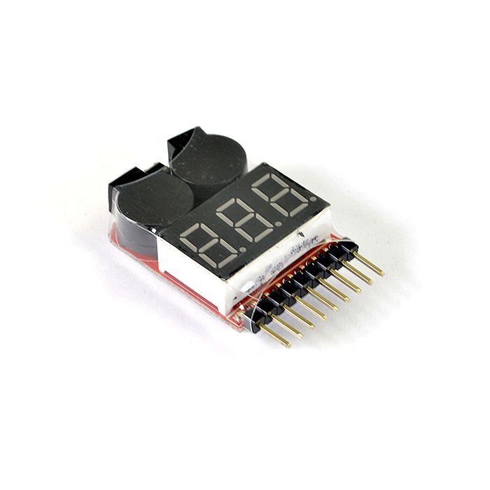 Etronix 1-8S Lipo Battery Voltage Meter W/Alarm (ET0239B) Etronix 1-8S Lipo Battery Voltage Meter W/Alarm (ET0239B)