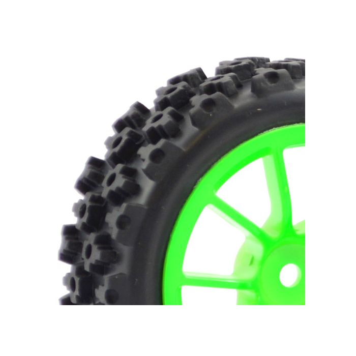 Fastrax 1:10th Street/Rally Tyre 10Sp Green Wheel (FAST0073G) Fastrax 1:10th Street/Rally Tyre 10Sp Green Wheel (FAST0073G)
