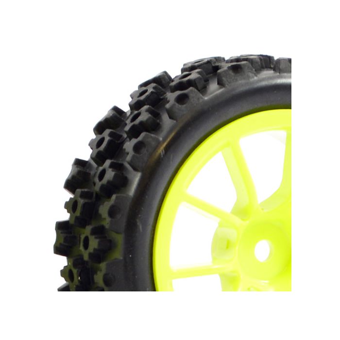 Fastrax 1:10th Street/Rally Tyre 10Sp Neon Yellow Wheel (FAST0073Y) Fastrax 1:10th Street/Rally Tyre 10Sp Neon Yellow Wheel (FAST0073Y)
