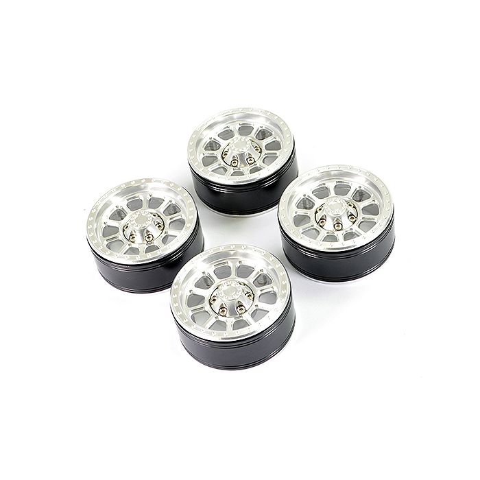 Fastrax Aluminum Beadlock Ten 1.9" Wheels - Silver (4Pc) (FAST0141S) Fastrax Aluminum Beadlock Ten 1.9" Wheels - Silver (4Pc) (FAST0141S)
