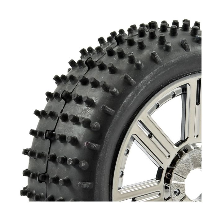 Fastrax 1:8th Lugger Mounted On 8-Spoke Black Chrome (Pr) (FAST1010BC) Fastrax 1:8th Lugger Mounted On 8-Spoke Black Chrome (Pr) (FAST1010BC)