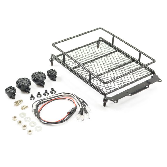 Fastrax Black Aluminium Luggage Rack W/Led Lamps L130mm X W110mm (FAST2301BK) Fastrax Black Aluminium Luggage Rack W/Led Lamps L130mm X W110mm (FAST2301BK)