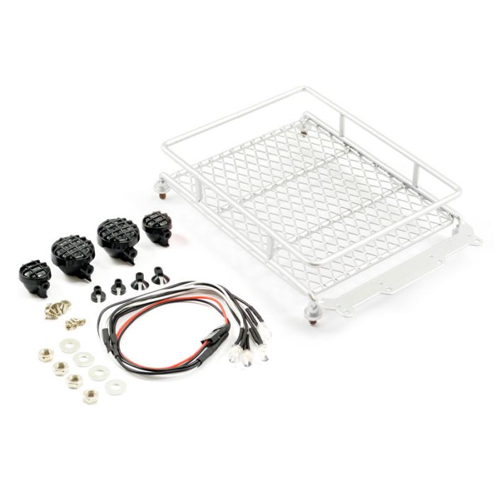 Fastrax Silver Aluminium Luggage Rack W/Led Lamps L130mm X W110mm (FAST2301S) Fastrax Silver Aluminium Luggage Rack W/Led Lamps L130mm X W110mm (FAST2301S)