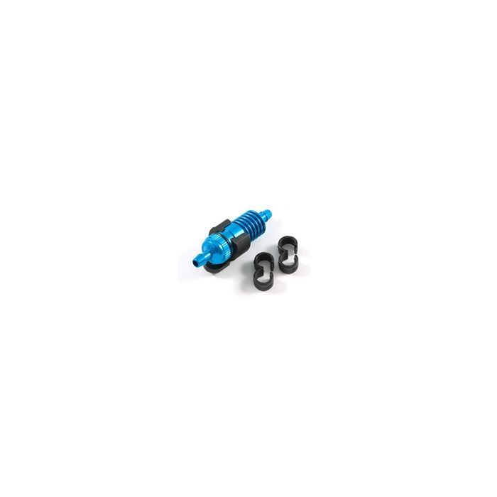 FASTRAX BLUE FUEL FILTER w/MOUNT & FUEL TUBE CLIPS FASTRAX BLUE FUEL FILTER w/MOUNT & FUEL TUBE CLIPS