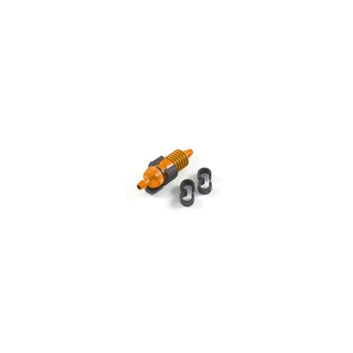 FASTRAX BURNT ORANGE FUEL FILTER w/MOUNT/FUEL TUBE CLIPS FASTRAX BURNT ORANGE FUEL FILTER w/MOUNT/FUEL TUBE CLIPS