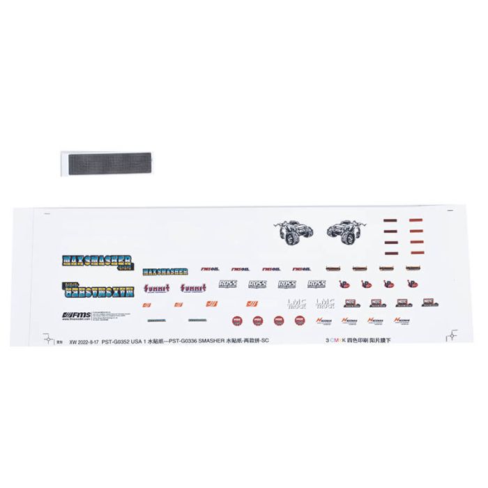 FMS 1:24 Smasher 12402Bu Decal Sheet (FMS-C3052) FMS 1:24 Smasher 12402Bu Decal Sheet (FMS-C3052)