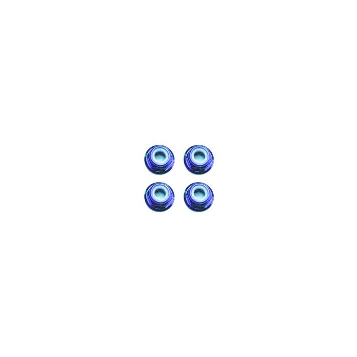 FASTRAX M3 BLUE FLANGED LOCKNUTS 4PCS FASTRAX M3 BLUE FLANGED LOCKNUTS 4PCS