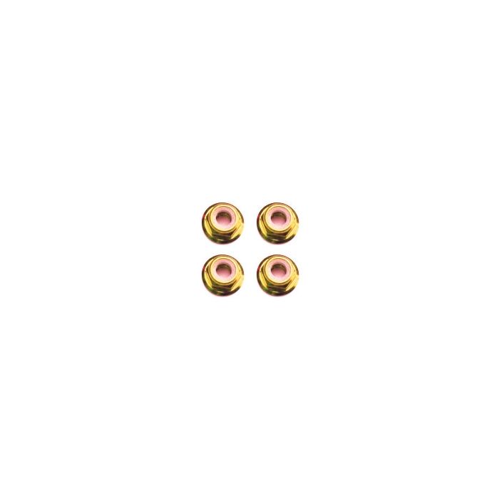 FASTRAX M3 GOLD FLANGED LOCKNUTS 4PCS