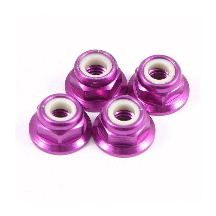 Fastrax M4 Pink Flanged Locknuts 4Pcs Fastrax M4 Pink Flanged Locknuts 4Pcs