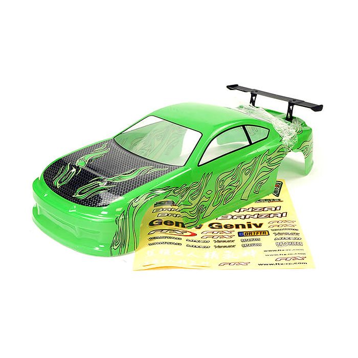 FTX Banzai Pre-Painted Body Shell With Decals & Wing - Green (FTX6596G) FTX Banzai Pre-Painted Body Shell With Decals & Wing - Green (FTX6596G)