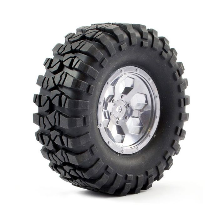 FTX Outback Pre-Mounted 6Hex/Tyre (2) - Chrome (FTX8170C) FTX Outback Pre-Mounted 6Hex/Tyre (2) - Chrome (FTX8170C)