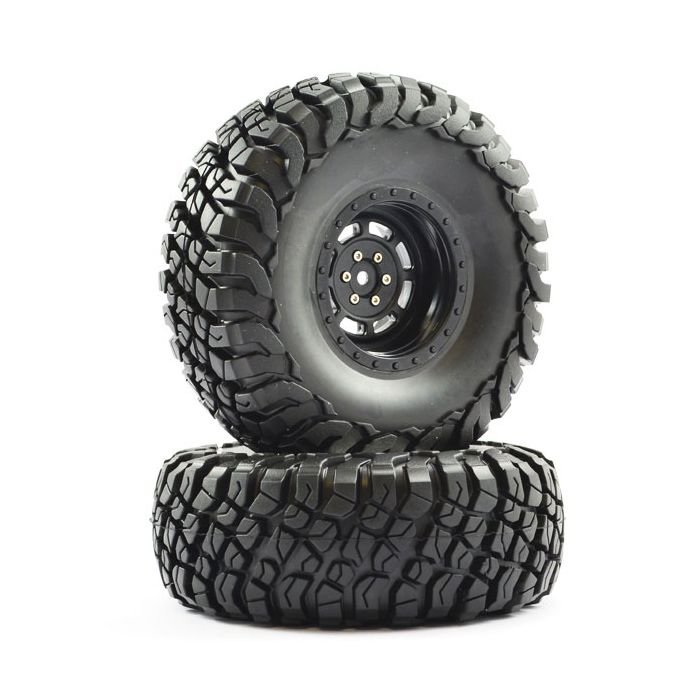 FTX Mauler 2.2" All Terrain Tyres Pre-Glued On Black Wheels (2) (FTX8766B) FTX Mauler 2.2" All Terrain Tyres Pre-Glued On Black Wheels (2) (FTX8766B)