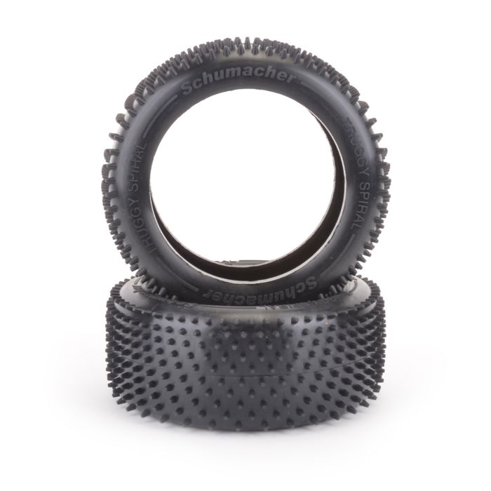 Schumacher Truggy Spiral Tyre - Silver - pr (G405) Schumacher Truggy Spiral Tyre - Silver - pr (G405)