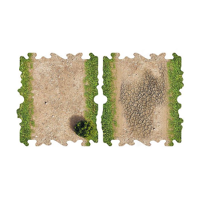 Crawler Park 2 X Dirt And Grass Half Straights For 1/24 Rc Crawler (TWDTRK005)