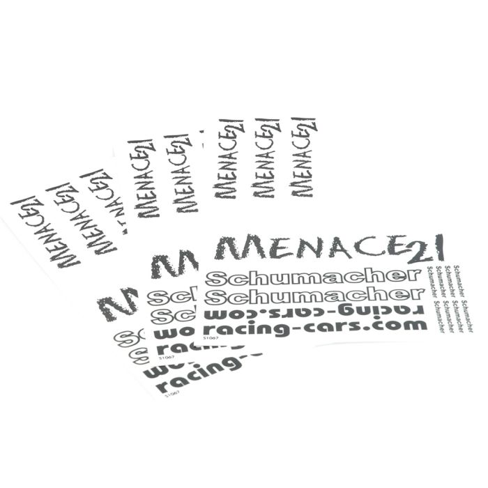Schumacher Decal sheet - Menace pk 3 Schumacher Decal sheet - Menace pk 3