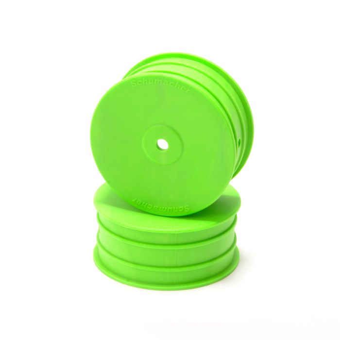 Schumacher Wheel; Hex Front - Green - 4WD - pr (U8688) Schumacher Wheel; Hex Front - Green - 4WD - pr (U8688)