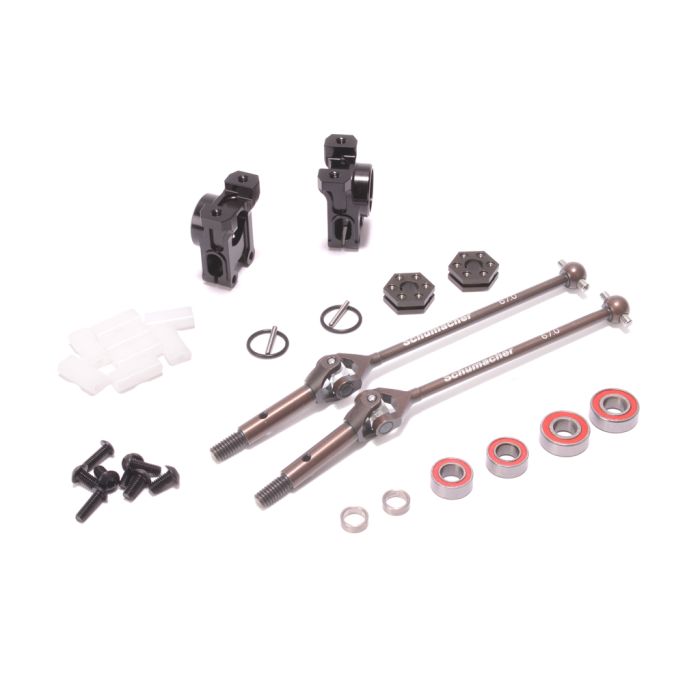 Schumacher Optional Alloy Rear Hub / UJ Assembly (-2mm) - L1R (U8802) Schumacher Optional Alloy Rear Hub / UJ Assembly (-2mm) - L1R (U8802)